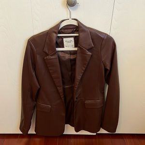 Vegan Brown leather blazer